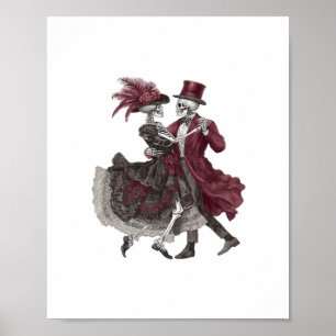 Poster Até a morte nos fazer parte - Casal de esqueleto v