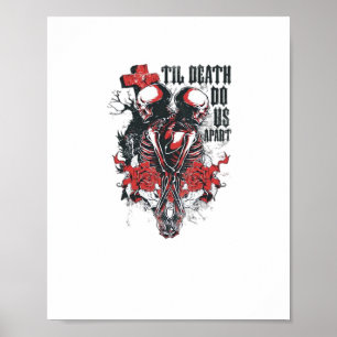 Poster Até a morte nos fazer parte - Esqueleto Minimalist