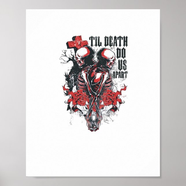 Poster Até a morte nos fazer parte - Esqueleto Minimalist (Frente)