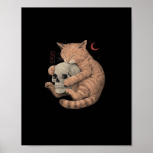 Poster Até a morte nos festejamos com o crânio de gato cl