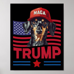 Poster Até Meu Cão Adora Trump Engraçado Dachshund Mega H