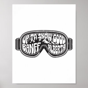Poster Até Neve Boa Banff Alberta Ski Goggggggggggg