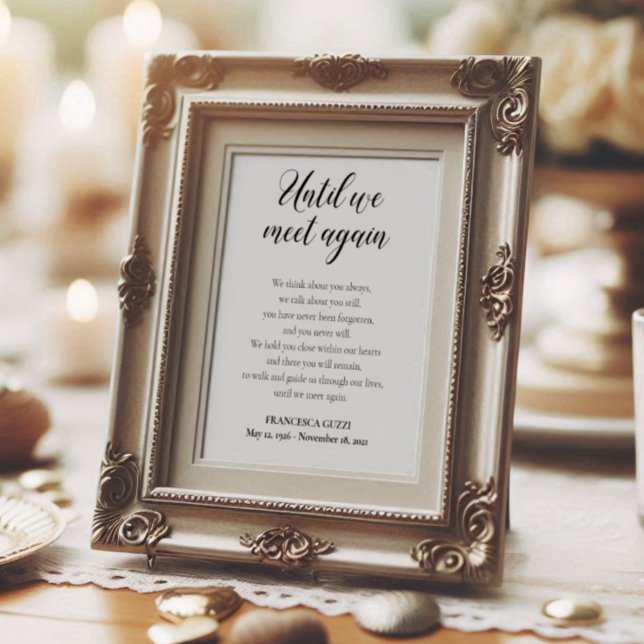 Poster Até Nos Reencontrarmos Poema Memorial Personalizad (Criador carregado)