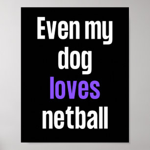 Poster Até o meu cão adora netball.