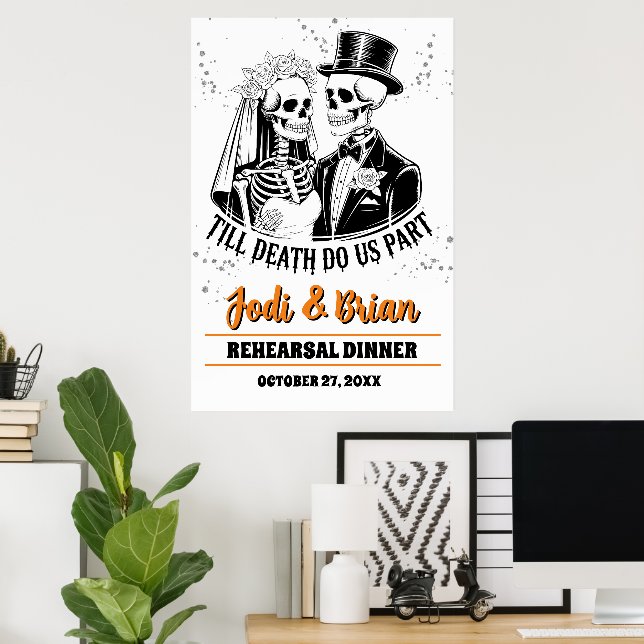 Poster Até que a Morte nos Separe Casamento de Halloween  (Escritório em casa)