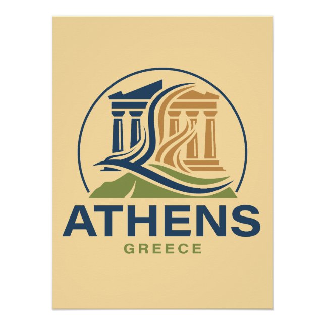 Póster Atenas Grécia Acrópole Partenon (Frente)