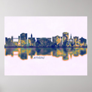 Poster Atenas Skyline