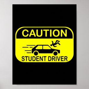 Poster Atenção Aluno Motorista Engraçado 