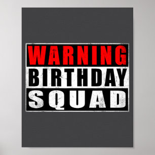 Poster Atenção Equipe de Aniversário Citações Engraçadas 