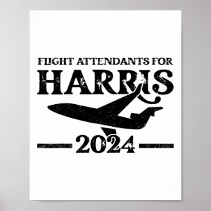 Poster Atendedores de voo para as eleições de Kamala Harr