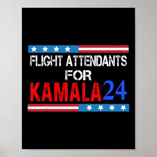 Poster Atendedores De Voo Para Kamala Harris 2024 (Frente)