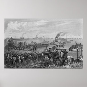 Póster Aterragem das tropas na ilha de Roanoke