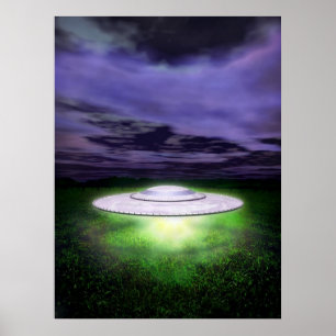 Póster Aterragem de noite do UFO