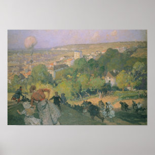 Poster Aterragem do balão pre em Rua-Gervais, c.1885