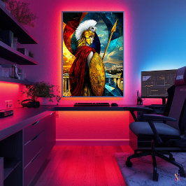 Poster Athena - Lenda Minimalista Cubista - Deusa