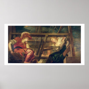 Poster Athene e Arachne, c.1475-85 (óleo em canvas)