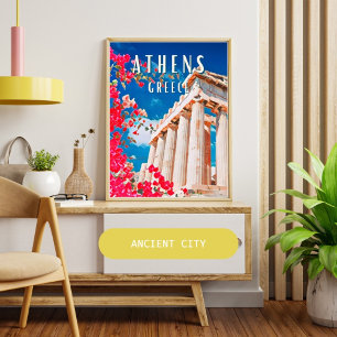 Poster Athènes, ville de la mythologie grecque