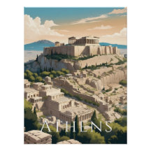 Athens Greece Acropolis Travel Print