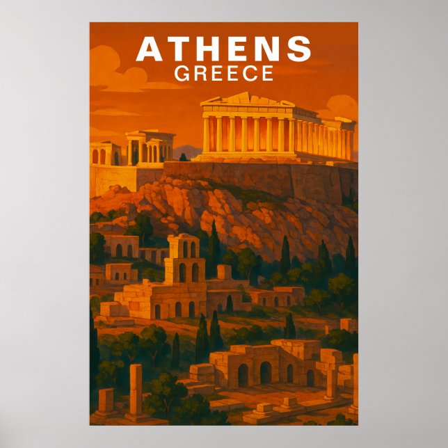 Poster Athens, Greece Ancient Classic Ruins (Frente)