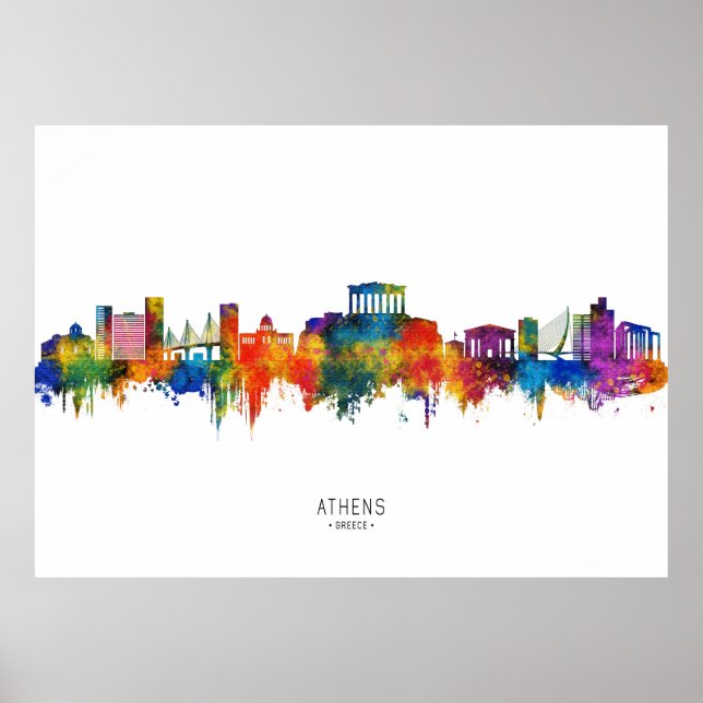 Poster Athens Greece Skyline (Frente)