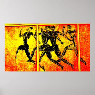 Poster Athens Marathon Orange Print