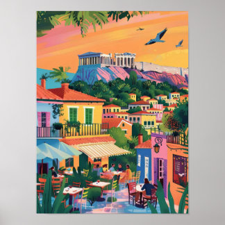 Poster Athens Print Athens Illustration Greece Travel Pos