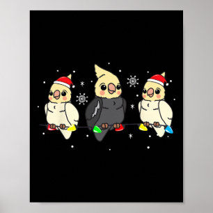 Poster Atiel Bird No Natal Luzes Engraçadas Pet Xmas Gift