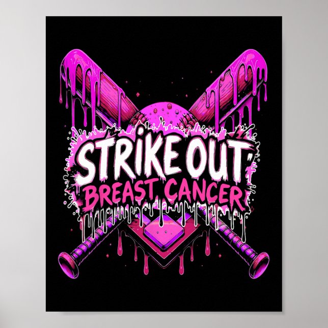 Poster Atinja o Câncer de Mama Venda Softll Drip Placa Ca (Frente)