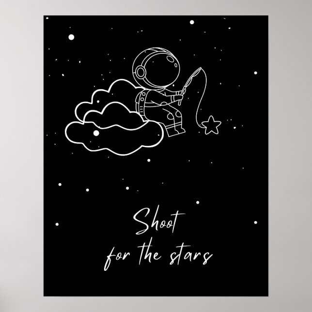 Poster atirar para a arte da parede das estrelas (Frente)