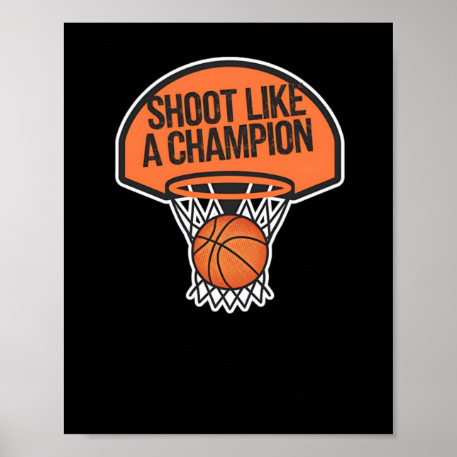 Poster Atire Como Um Campeão - Hoop De Basquete (Frente)