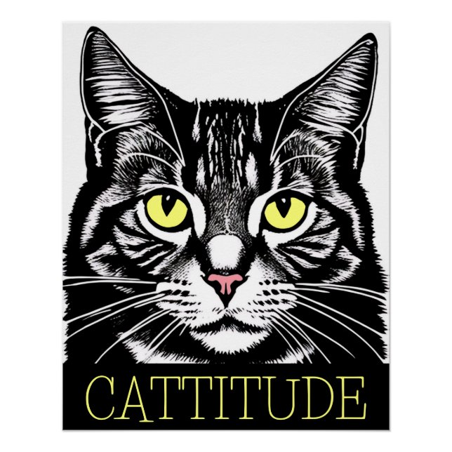 Póster Atitude de gato (Frente)
