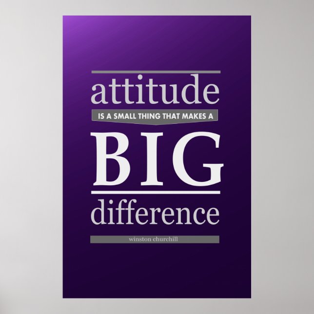 Póster Atitude de Winston Churchill pequena grande difere (Frente)