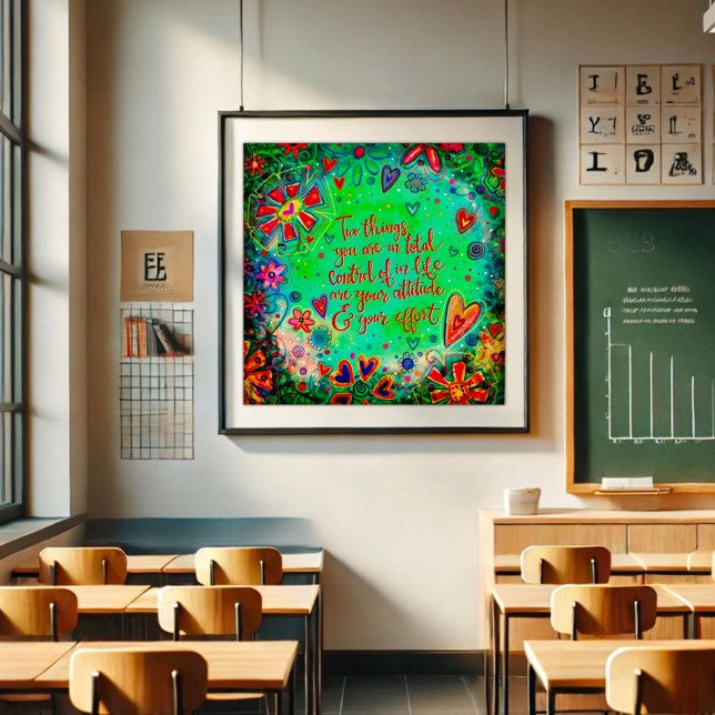 Poster Atitude divertida e inspirividade de citação de es (Criador carregado)