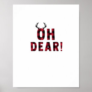 Poster Atitude Divertida Oh Querido Veado Xadrez Design C