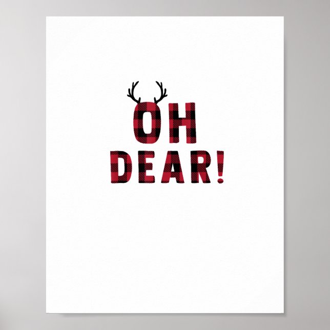 Poster Atitude Divertida Oh Querido Veado Xadrez Design C (Frente)