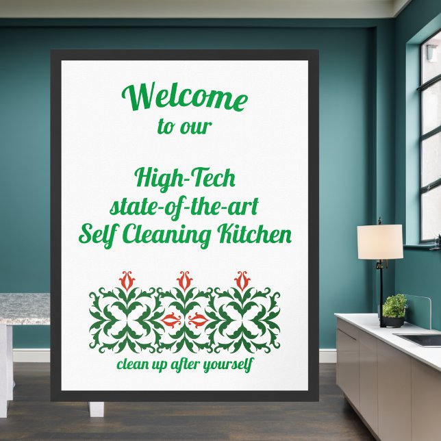 Poster Atitude e diversão da cozinha autolimpa (Criador carregado)