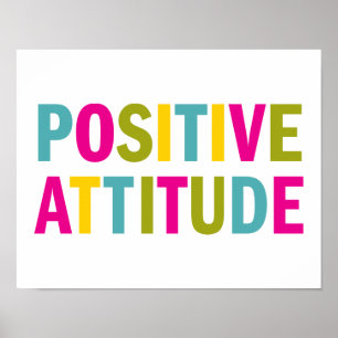 Póster Atitude positiva em cores brilhantes