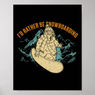 Poster Atividade Competitiva do Snowboard Skiing Snowboar