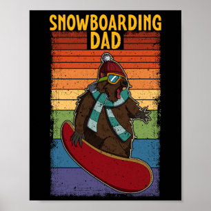 Poster Atividade Competitiva do Snowboard Skiing Snowboar
