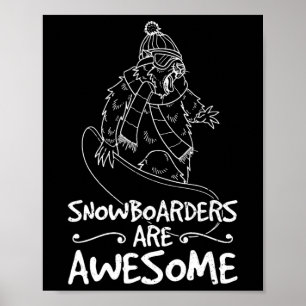Poster Atividade Competitiva do Snowboard Skiing Snowboar