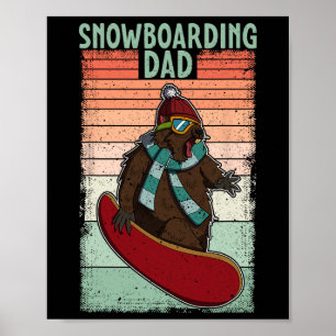 Poster Atividade Competitiva do Snowboard Skiing Snowboar