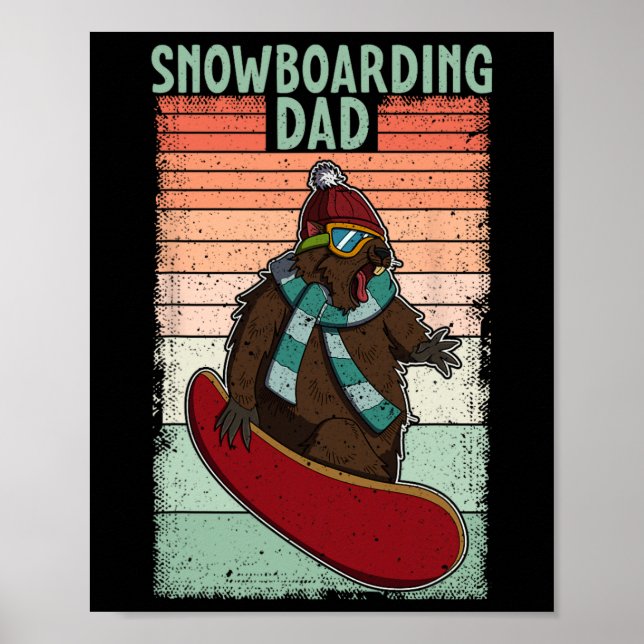 Poster Atividade Competitiva do Snowboard Skiing Snowboar (Frente)