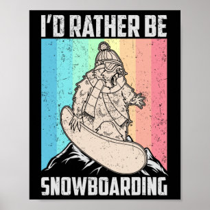 Poster Atividade Competitiva do Snowboard Skiing Snowboar