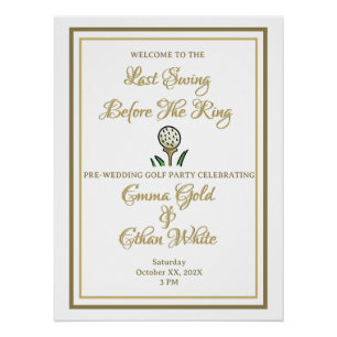 Póster Atividade de Fim de Semana de Golfe Pré-Casamento