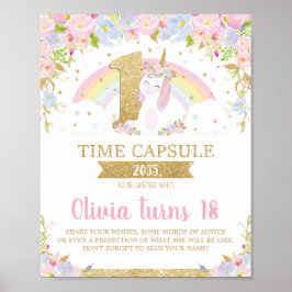 Poster Atividade de Jogo de Cápsula de Tempo do Unicorn p