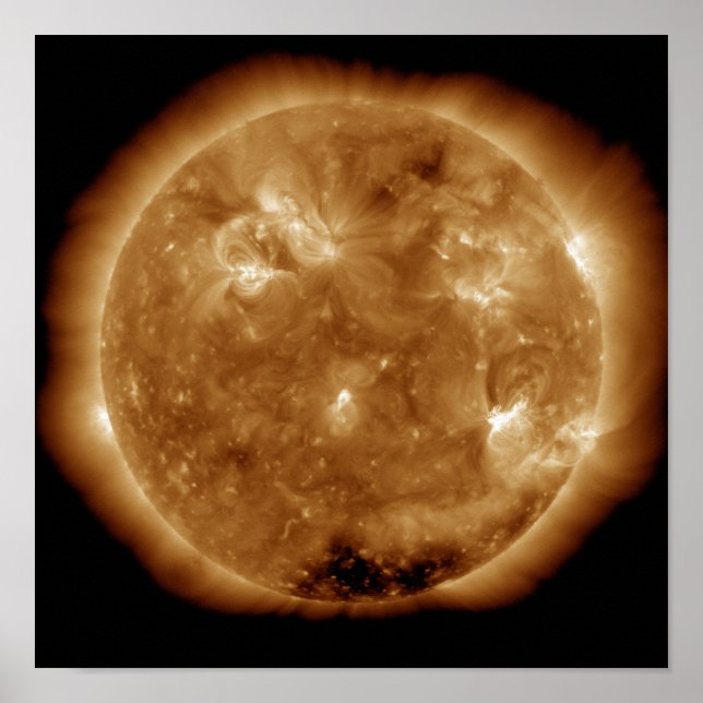 Póster Atividade solar no Sol 5 (Frente)