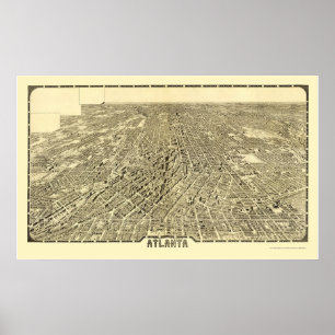 Póster Atlanta, GA Panorâmica - 1919