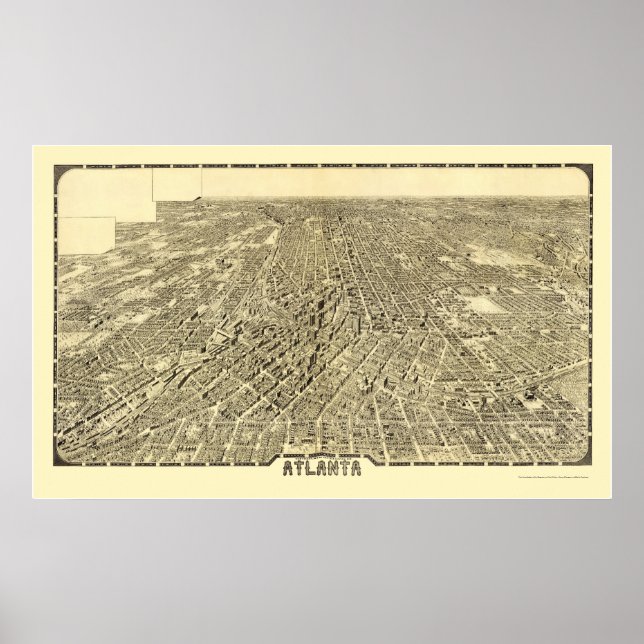 Póster Atlanta, GA Panorâmica - 1919 (Frente)