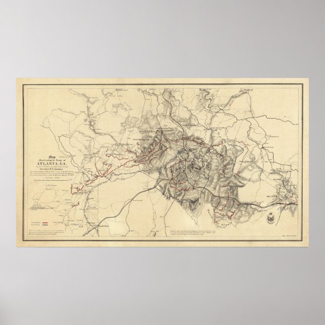 Póster Atlanta, Geórgia (Frente)