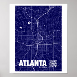 Poster Atlanta, Georgia, EUA - Mapa da Cidade Viagem